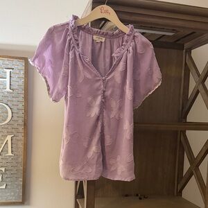 Umgee Lavender Floral Blouse
